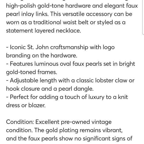 St. John Belt Gold and Pearl main image 4